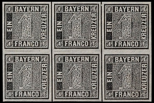 One kreuzer black stamp