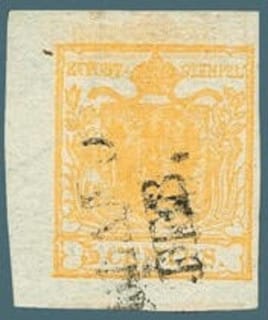 Lombardy Venetia 5c Yellow Ochre