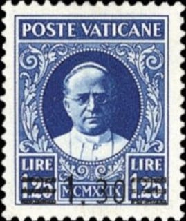 Effigy of Pope Pius XI stamp (1934 Overprint)