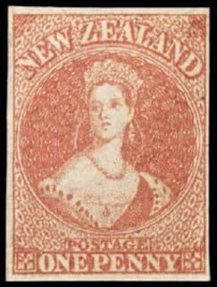 Queen Victoria stamp, New Zealand 1855