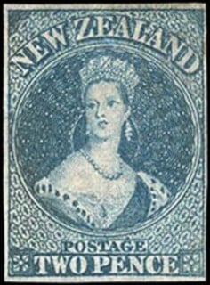 Queen Victoria stamp, New Zealand 1855